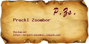 Preckl Zsombor névjegykártya
